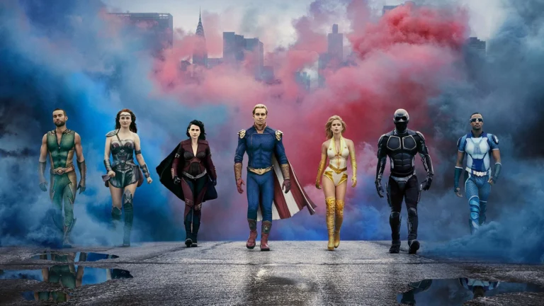 imagen promocional de la serie de the boys donde se puede ver a los seven