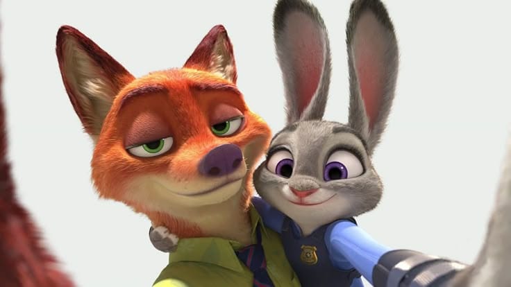 personajes de zootopia sacandose una selfie