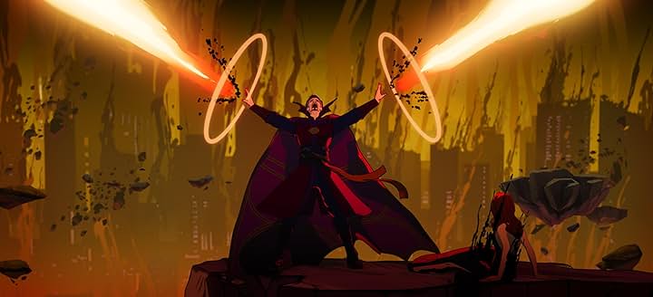 doctor strange utilizando su poder para que el universo no se colapse